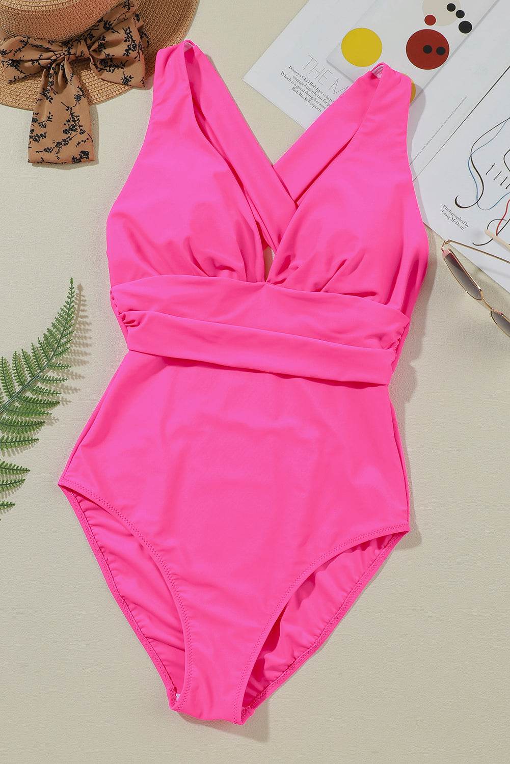 Crisscross Wide Strap One-Piece Women Swimwear