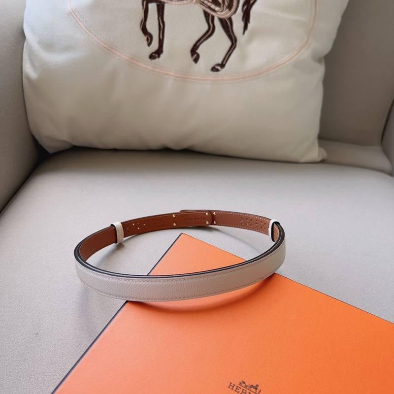 Hermes Men Gold Buckle Belt 'White' Banlieue91
