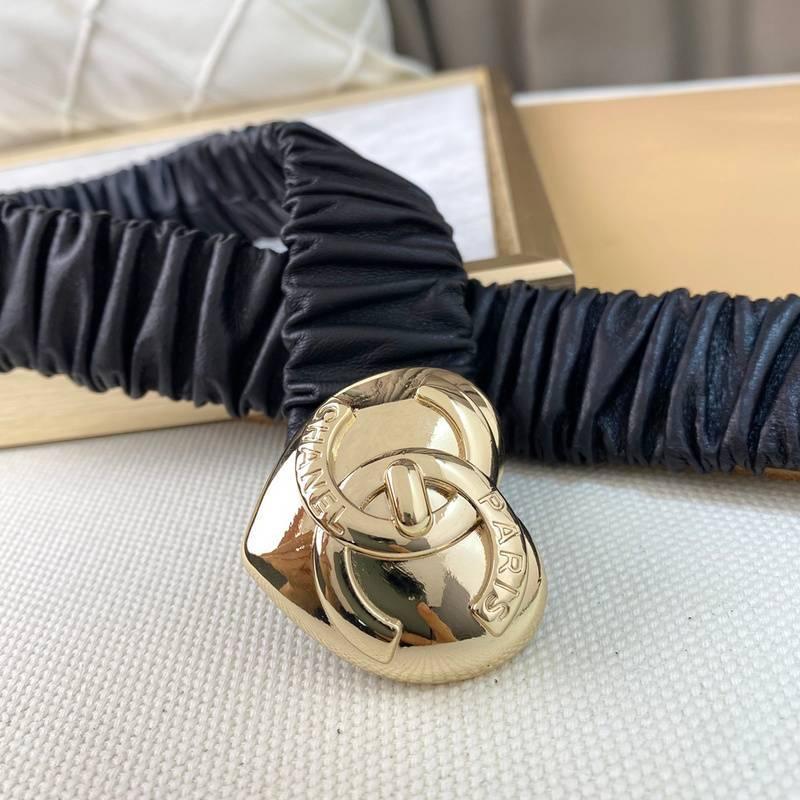 Chanel Calfskin CC Heart Coco In Love Women Belt 'Black' Banlieue91
