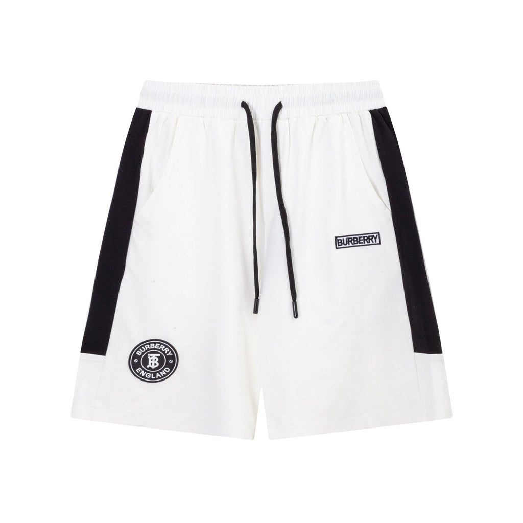 Burberry Men's Striped Cotton Knit Basketball Shorts 'White/Black' Banlieue91