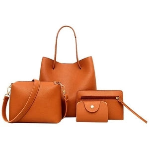 Fashionable Solid Color Mother-Daughter Bag Set (4 Pieces) Pi-Mart