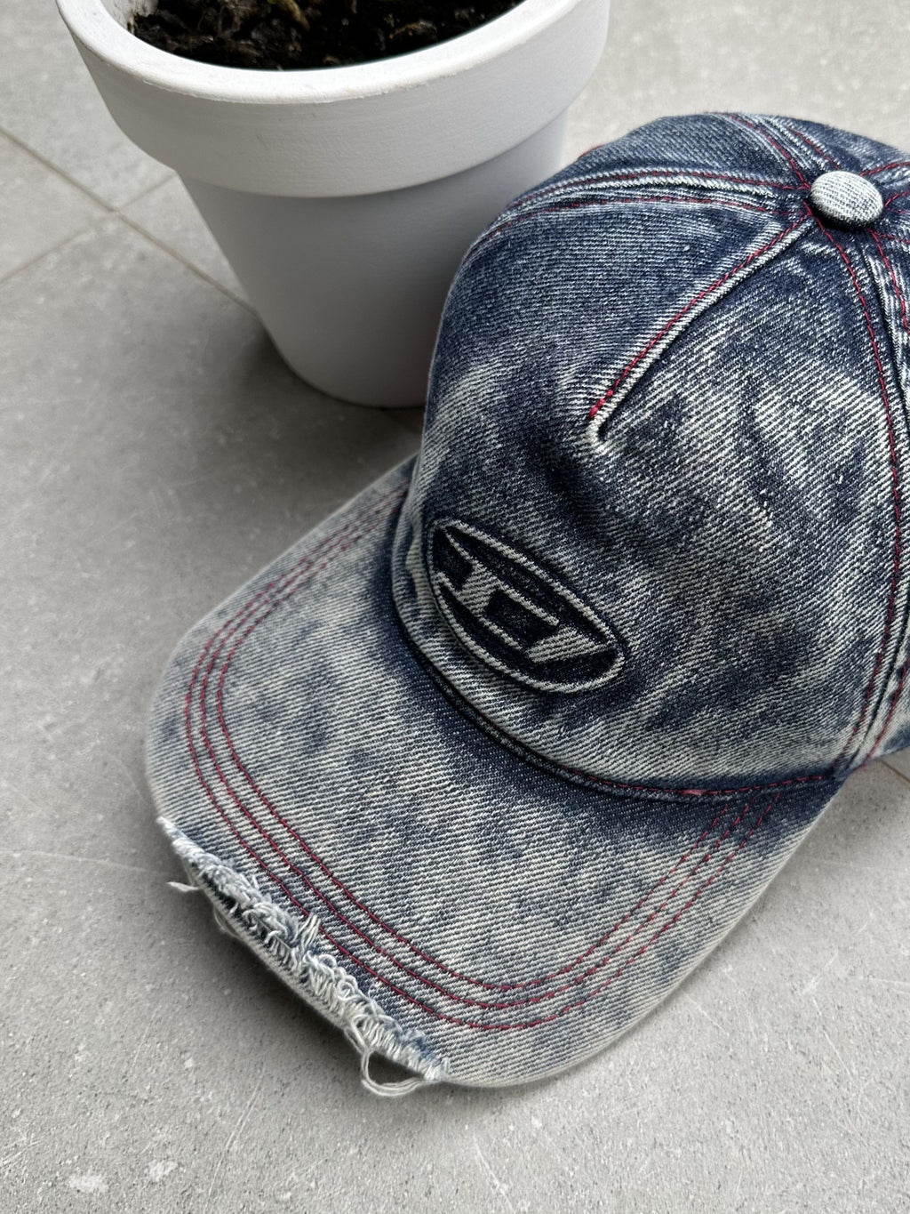DIESEL Aged Effect Baseball Cap with Adjustable Closure