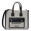 Burberry Canvas Smooth Calfskin Mini Two Tone Freya Tote Banlieue91