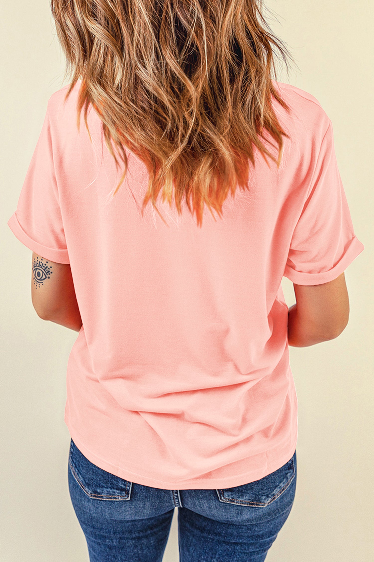 Pink Whimsical Floral Rabbit Easter Graphic Tee