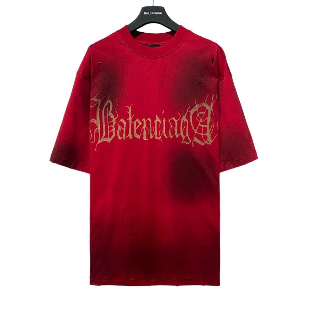 Balenciaga Red T-Shirt Without Collar Banlieue91