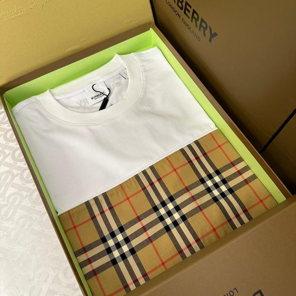 Burberry T-Shirt Without Collar 'White & Beige' Banlieue91