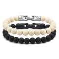 Spiritual Bead Set 8mm - Black Onyx & Riverstone