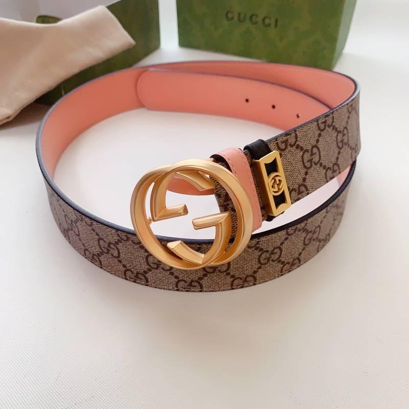 GUCCI Embellished coated-canvas and leather belt 'Beige' Banlieue91