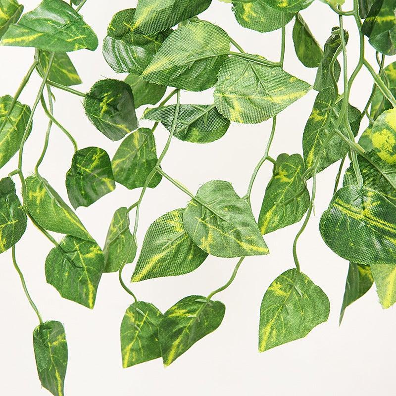 90cm Artificial Green Hanging Ivy Leaves Radish Seaweed Grape Fake Flowers Vine Home Garden Wall Party Decoration Fake Hanging Fake Ivy Vine for Wall House Room Indoor Outdoor Decoration