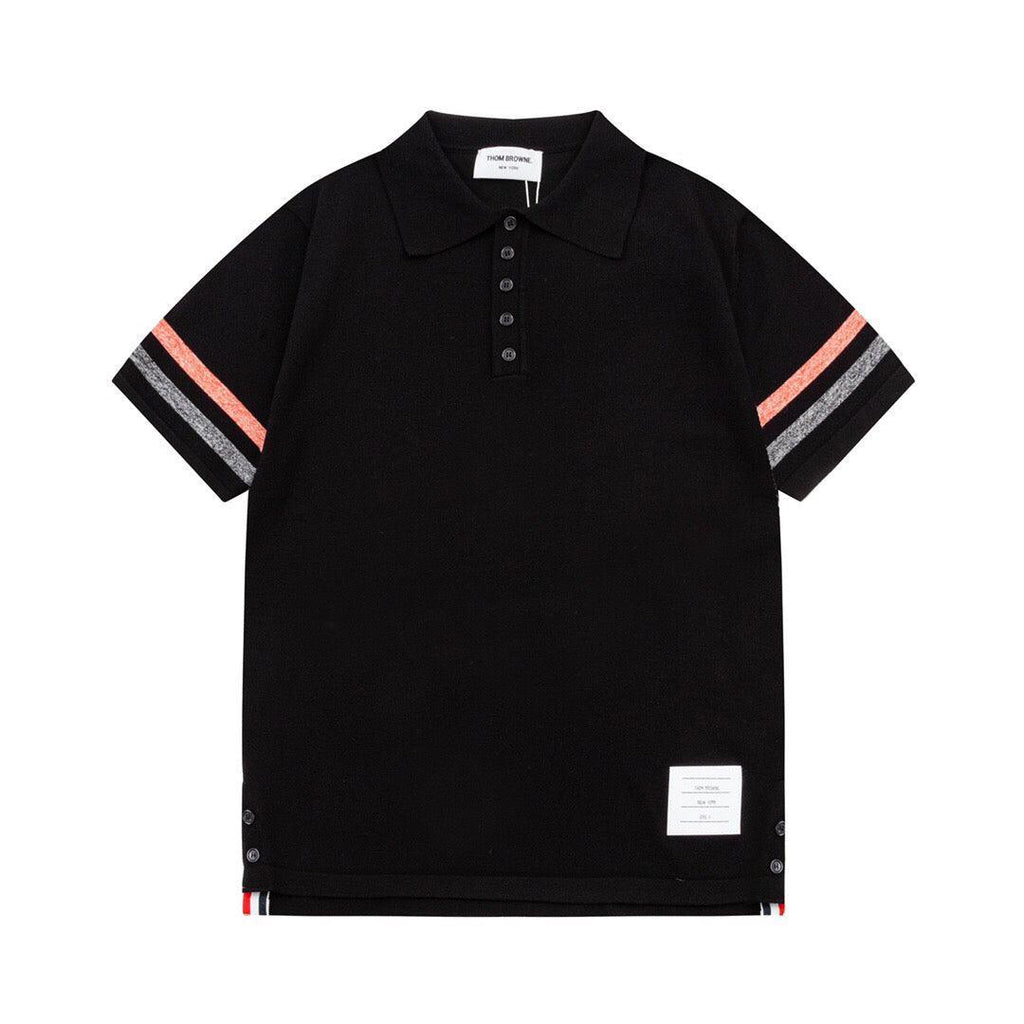 Thom Browne Black T-Shirt with Collar Banlieue91