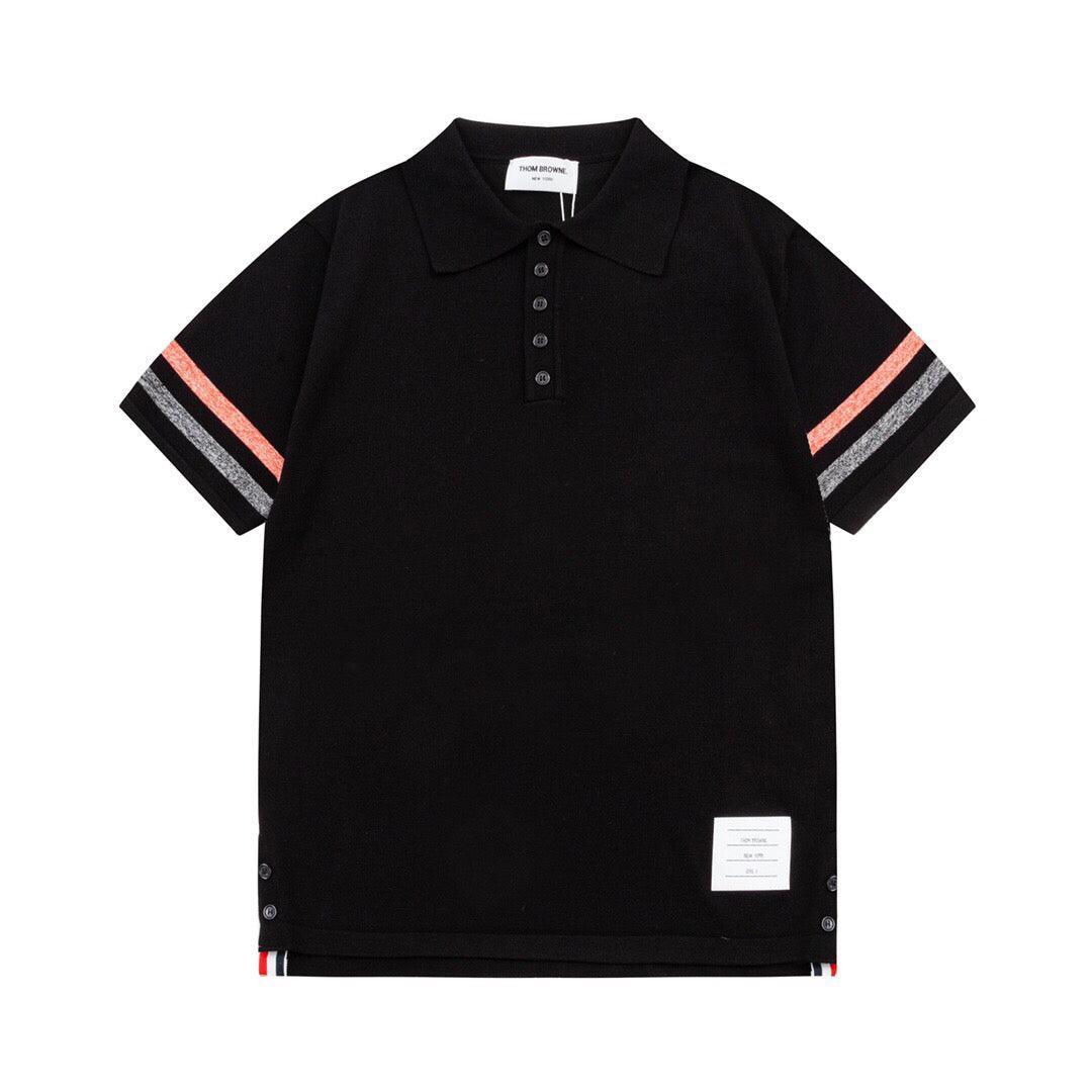 Thom Browne Black T-Shirt with Collar Banlieue91