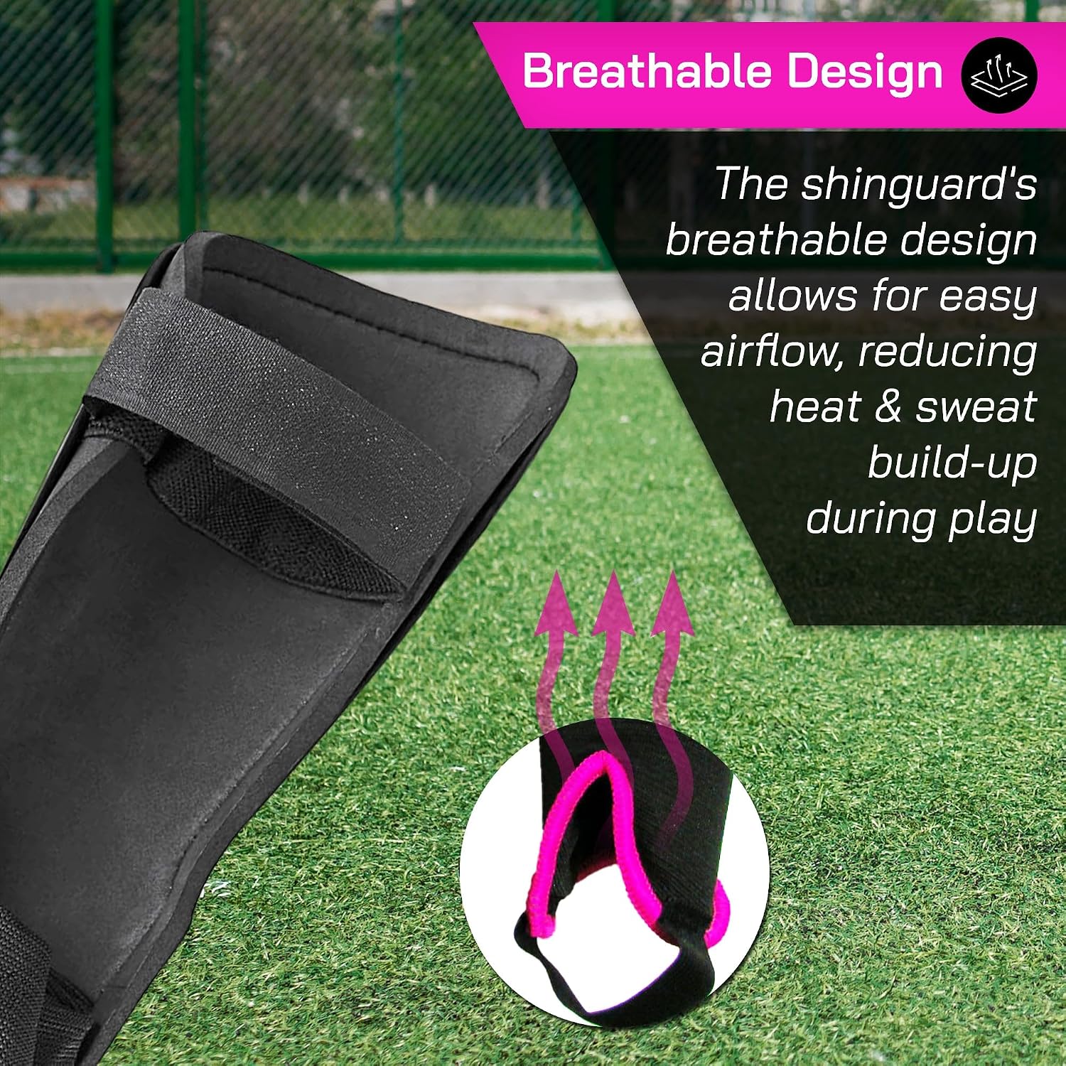 Vizari Cali Soccer Shin Guard with Ankle Protection – Pink/Black Vizari Sports