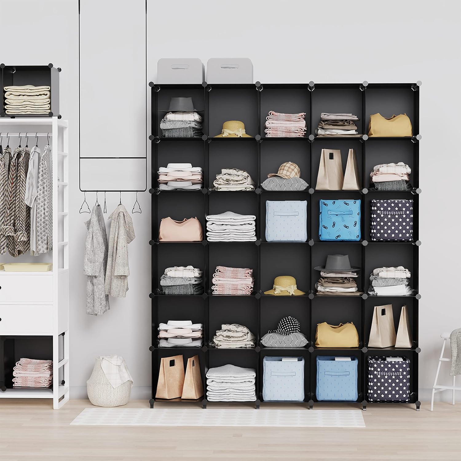 Portable 9Cube Closet Organizer for Garment Storage