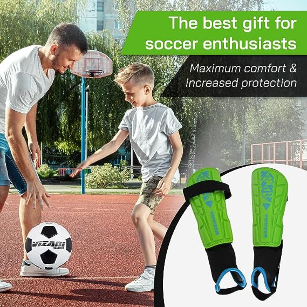 Vizari Malaga Soccer Shin Guards for Youth & Adults -Lightweight Ankle Protection – Green Vizari Sports