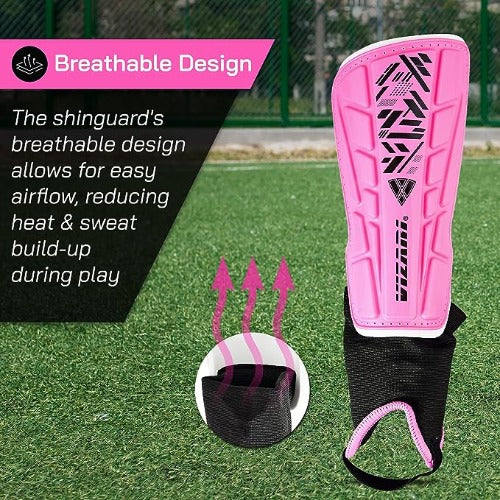 Vizari Malaga Soccer Shin Guards for Youth & Adults -Lightweight Ankle Protection – Pink Vizari Sports