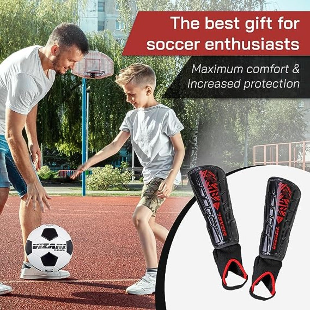 Malaga Soccer Shin Guards with Adjustable Straps