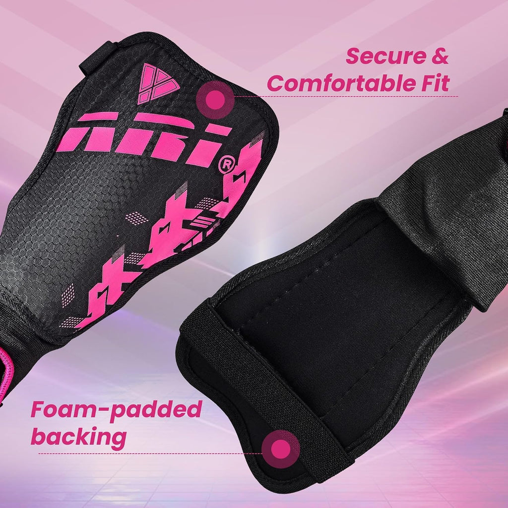 Vizari Napoli Soccer Shin Guards – Black/Pink Vizari Sports