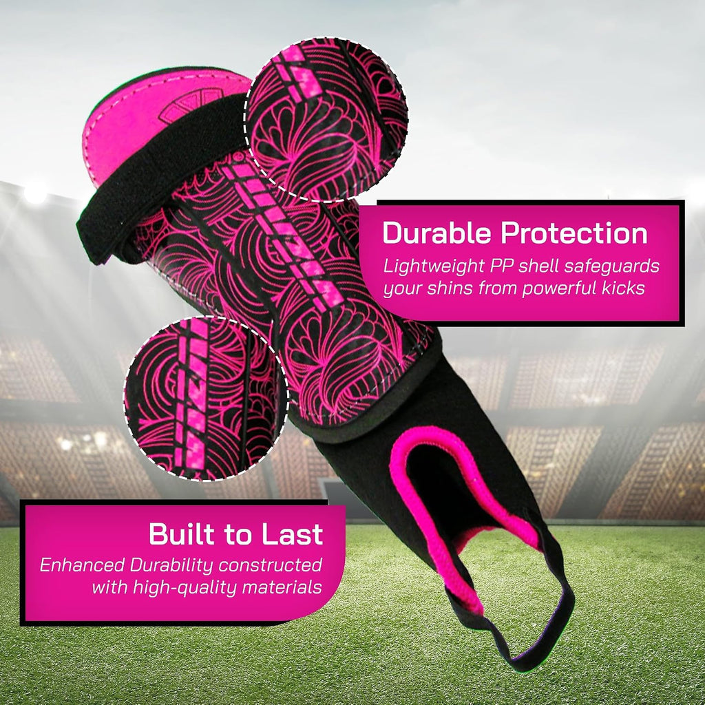 Vizari Cali Soccer Shin Guard with Ankle Protection – Pink/Black Vizari Sports