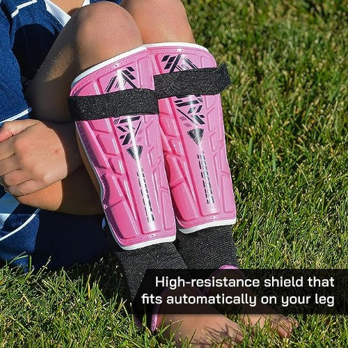 Vizari Malaga Soccer Shin Guards for Youth & Adults -Lightweight Ankle Protection – Pink Vizari Sports