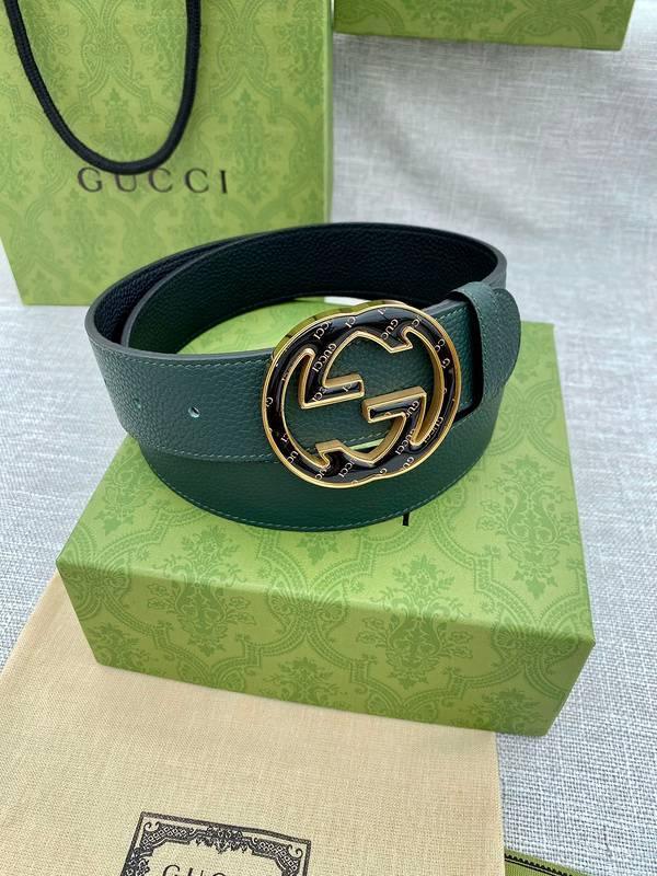 GUCCI Embellished coated-canvas and leather belt 'Green' Banlieue91