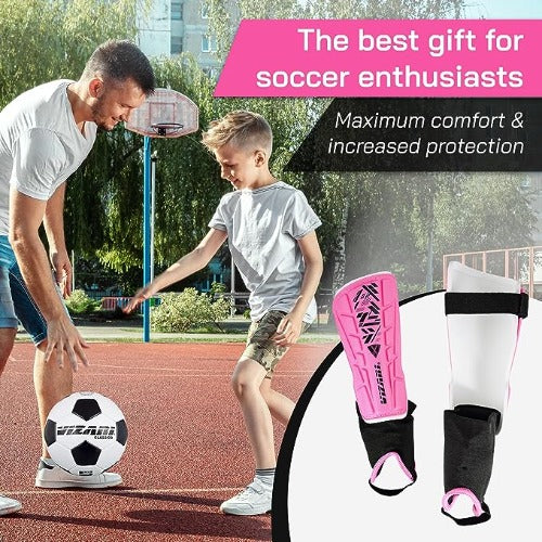 Vizari Malaga Soccer Shin Guards for Youth & Adults -Lightweight Ankle Protection – Pink Vizari Sports