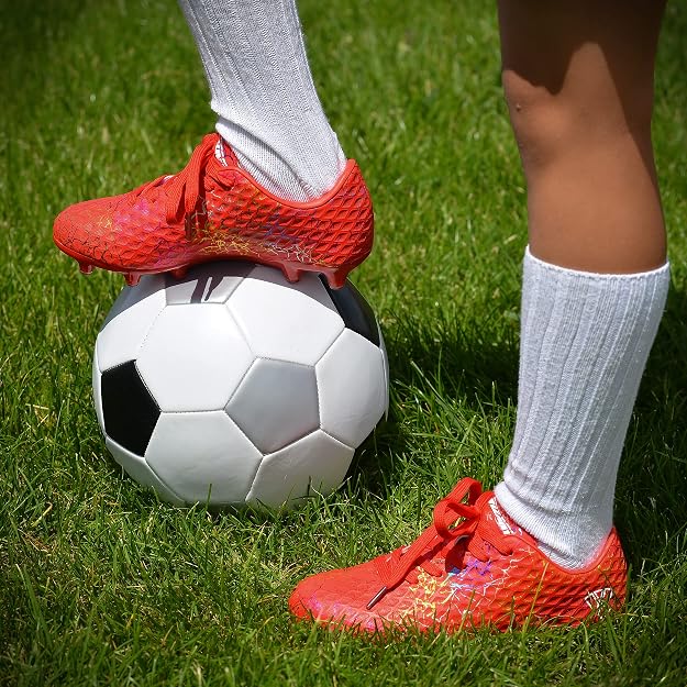 Vizari Zodiac Junior Kids Firm Ground (FG) Soccer Cleats -Red, Youth Sizes 8C Vizari Sports
