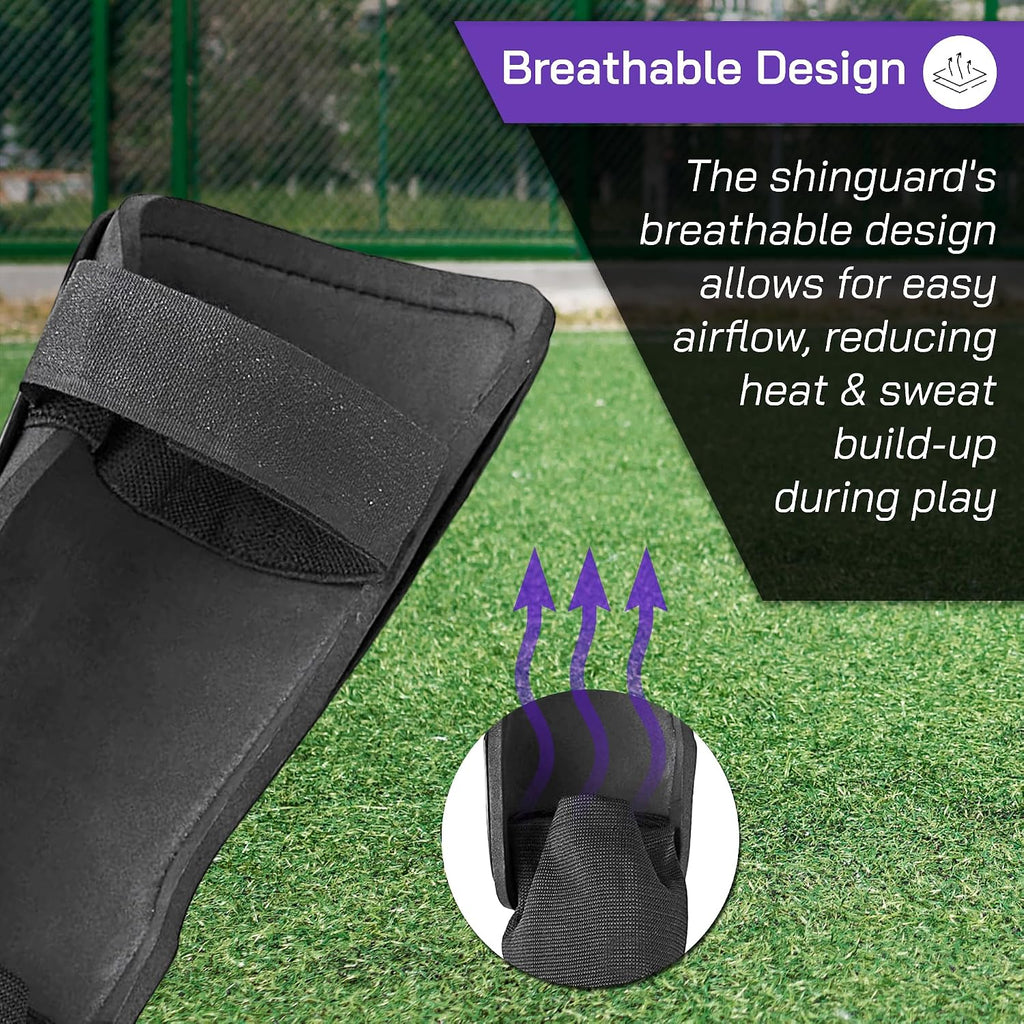 Vizari Malaga Soccer Shin Guards for Youth & Adults -Lightweight Ankle Protection – Purple/Green Vizari Sports