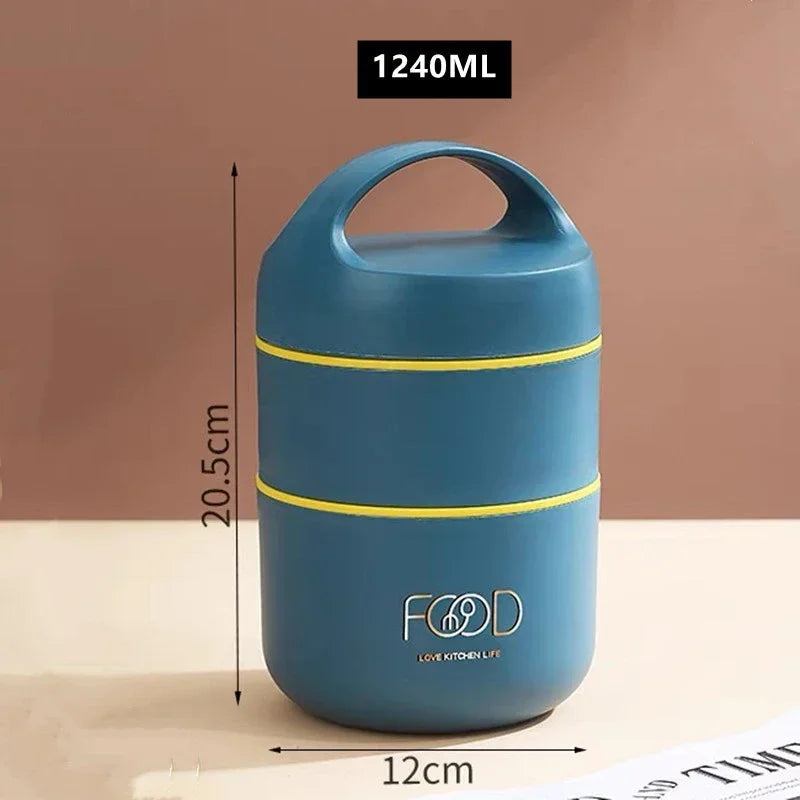 1240ML/1590ML Large Capacity Stainless Steel 304 Lunch Box Leak-Proof Multi layer Thermal Bento Box Adult Student Food Container V.I.P Digital Presence