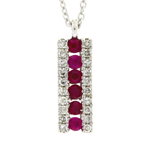 .30ct Ruby Diamond Fashion Pendants 14KT White Gold Bids.com