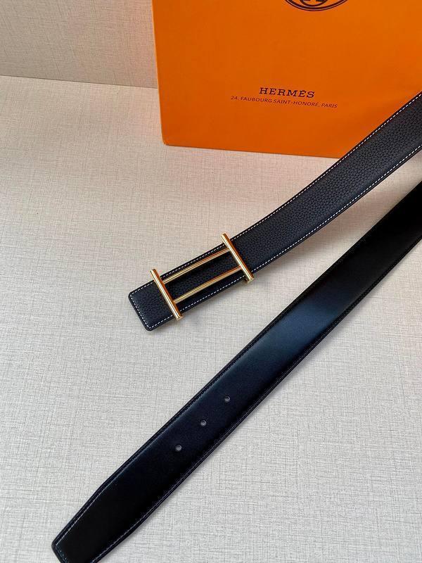 Hermes Men Gold Buckle Belt 'Black' Banlieue91