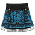 Tight Waist Leopard Print Lace Bow Umbrella Skirt A-Line Skirt Women