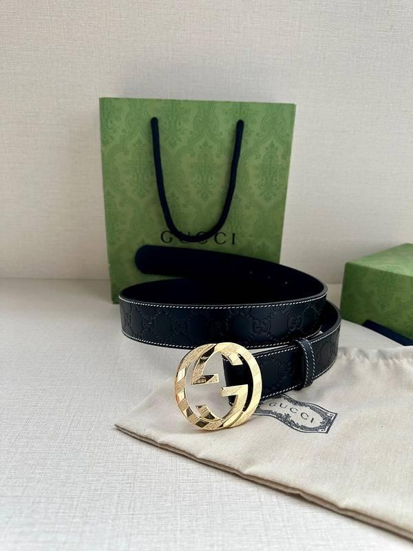 GUCCI Embellished coated-canvas and leather belt 'Black' Banlieue91