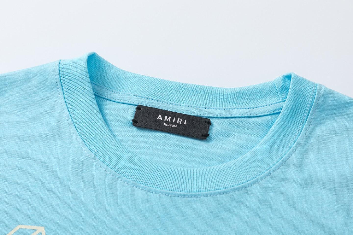 Amiri 23 Blue T-Shirt Without Collar Banlieue91
