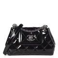 Chanel  Patent Quilted Coco Shine Small Accordion Flap Black