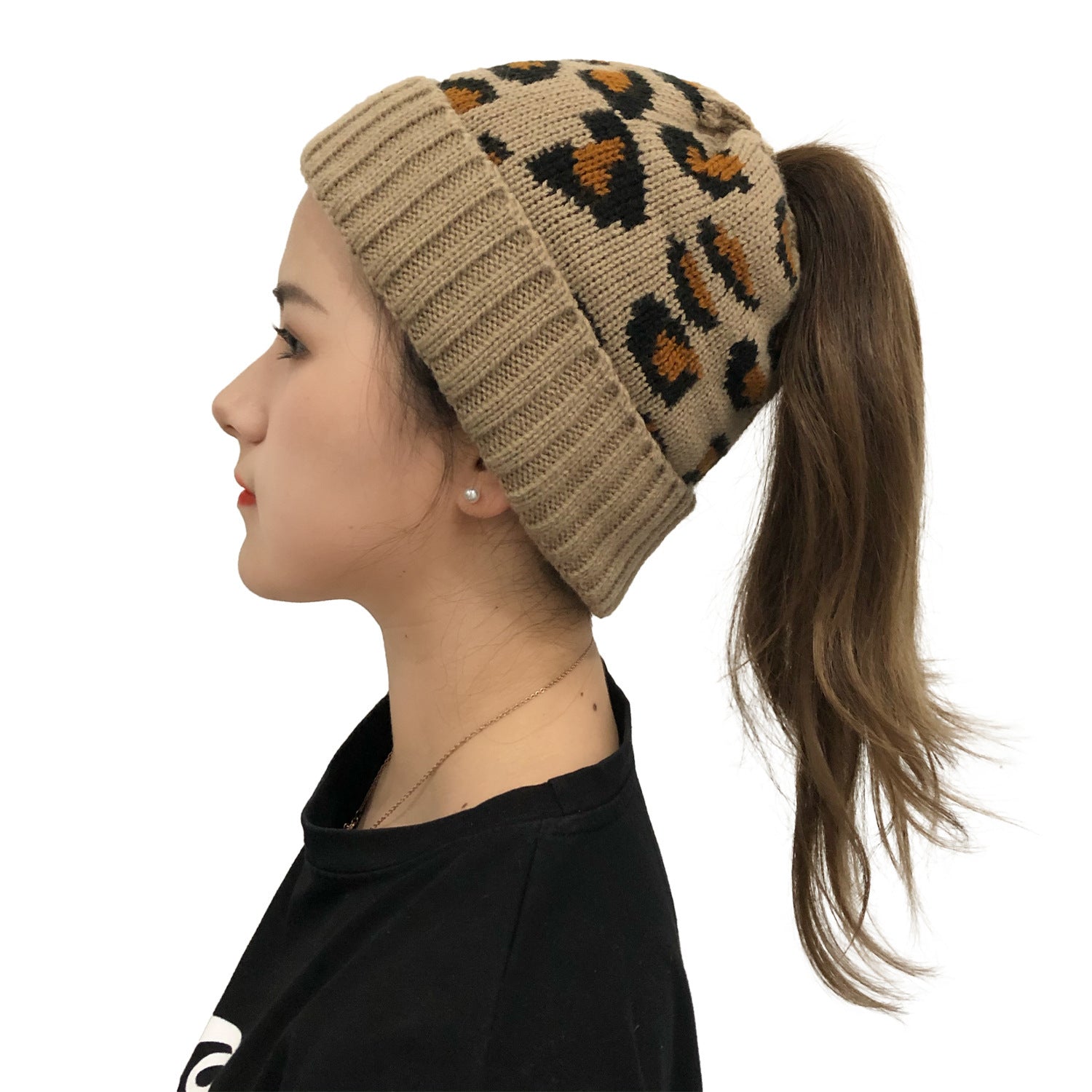 Autumn And Winter New Leopard Print Knitted Beanie FLIPSTYLEZLLC