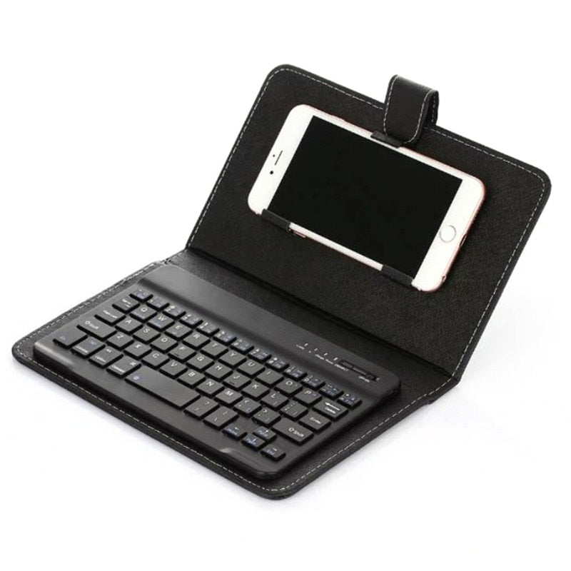 Portable PU Leather Wireless Keyboard Case for iPhone Protective Mobile Phone with Bluetooth Keyboard For IPhone Android Phone V.I.P Digital Presence
