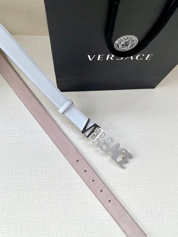 Versace Women's Leather Logo Decorated Buckle Belt Banlieue91