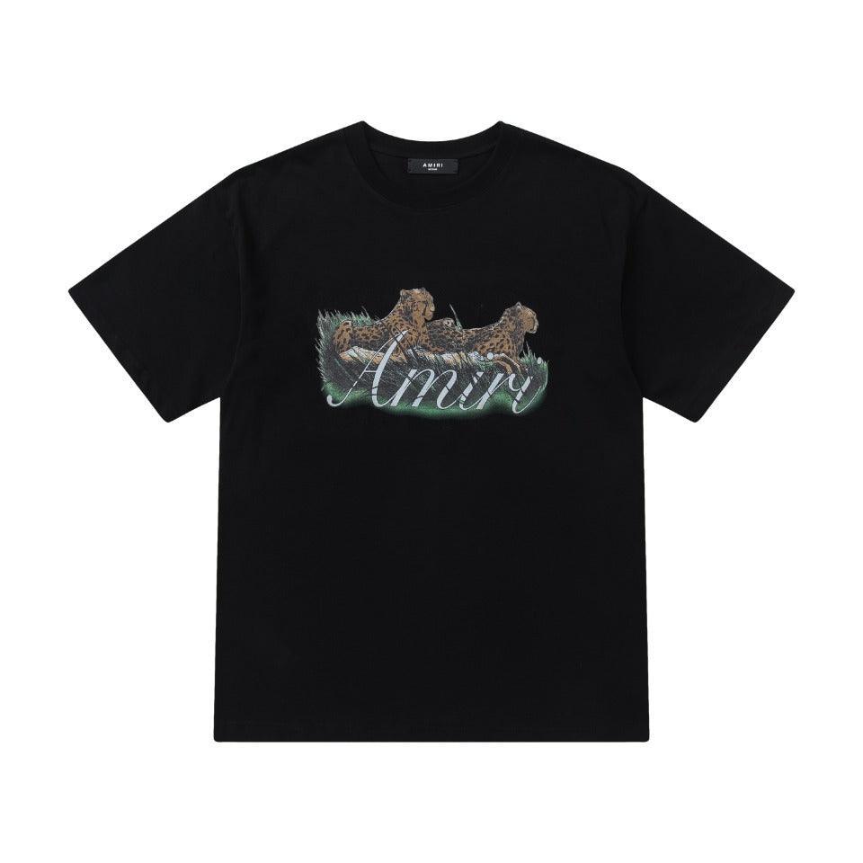 Amiri Tiger Black T-Shirt Without Collar Banlieue91