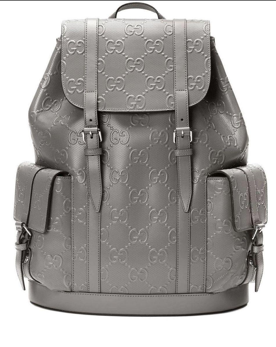 Gucci Calfskin GG Tennis Embossed Double Buckle Backpack Banlieue91