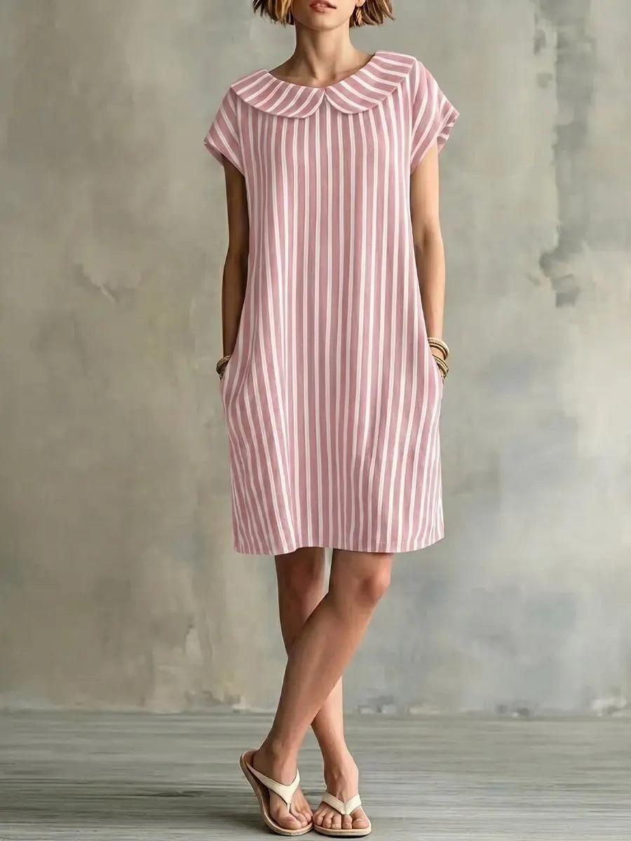 Women's Striped Bodycon Midi Dress – High-Waist Sleeveless FitiqueFit