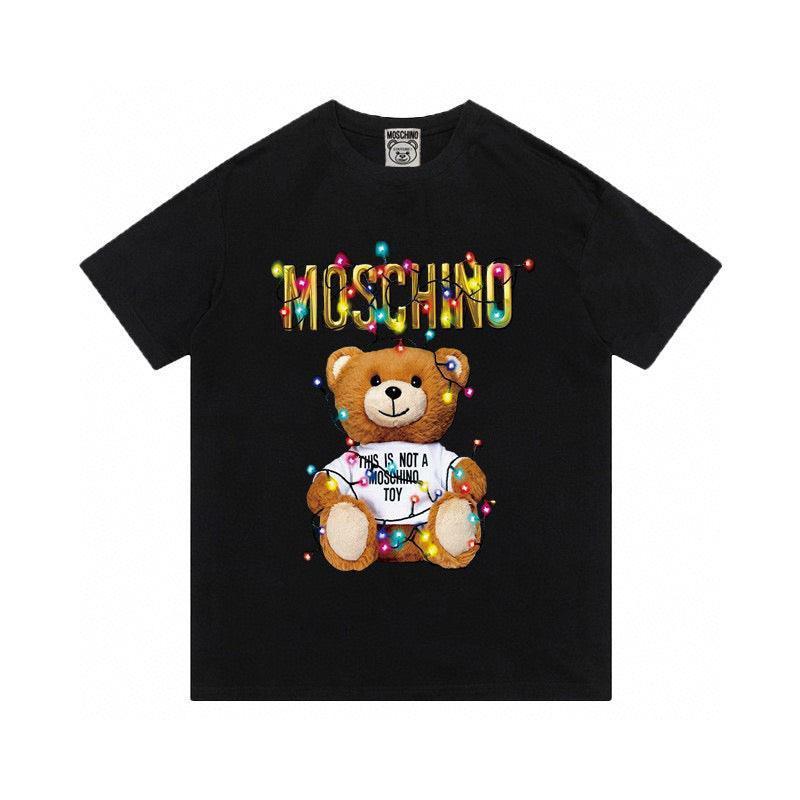 Moschino Christmas Light Teddy Bear T-Shirt Without Collar 'Black' Banlieue91