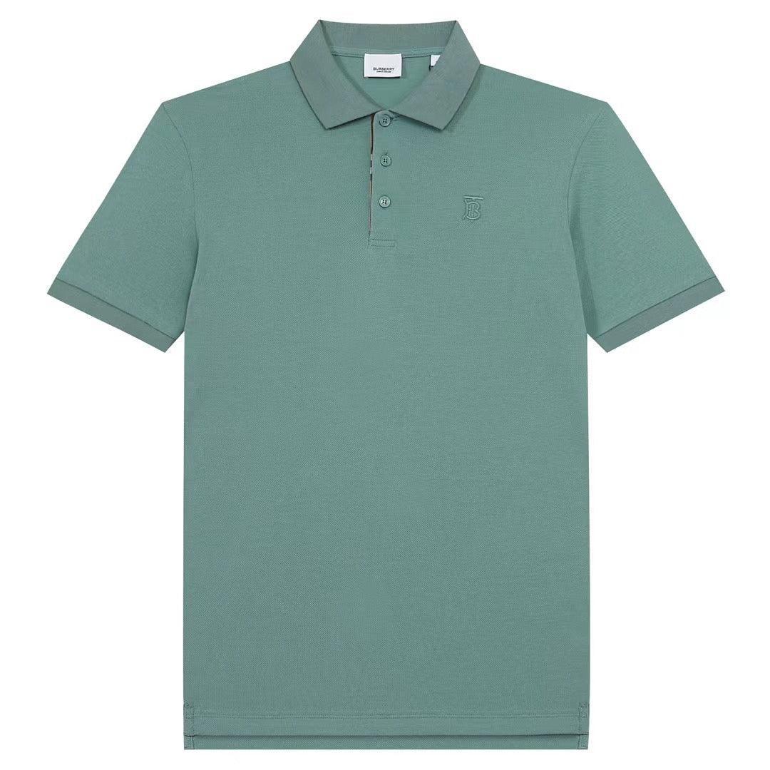 Burberry Light Green T-Shirt With Collar Banlieue91