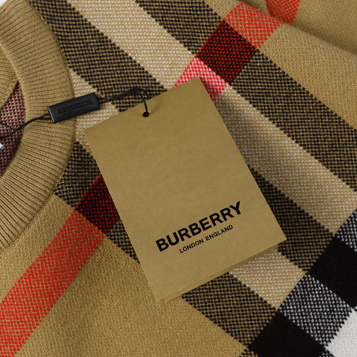 BURBERRY Check Technical Cotton Sweater In Archive Beige Banlieue91