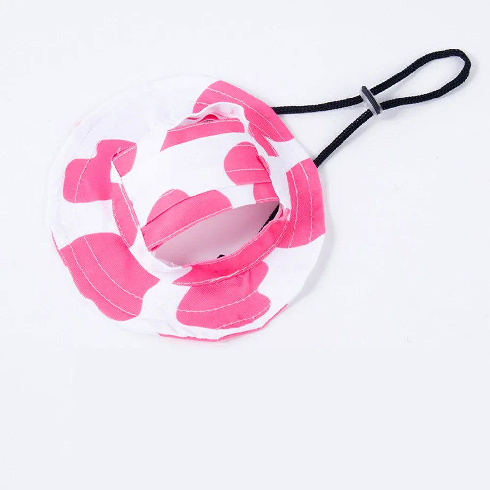 Fashion Dog Hat Adjustable Pet Bucket Hats with Ear Holes Summer Outdoor Round Brim Sun Hat for Samll Dogs Cats Pet Supplies V.I.P Digital Presence