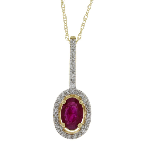 .43ct Ruby Diamond Fashion Pendants 14KT Yellow Gold Bids.com