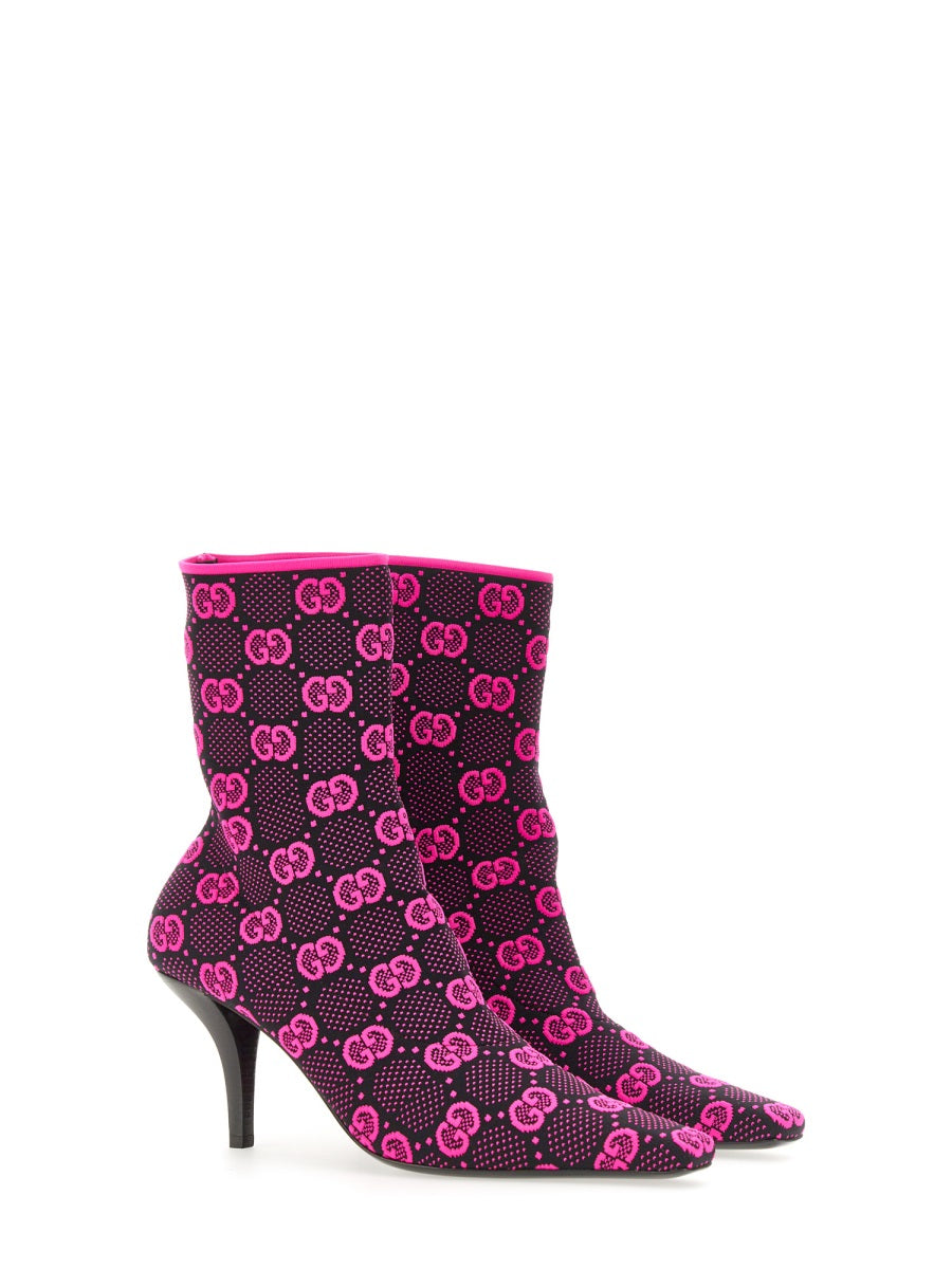 GUCCI Knit Medium Heel Boots - 7.5 cm
