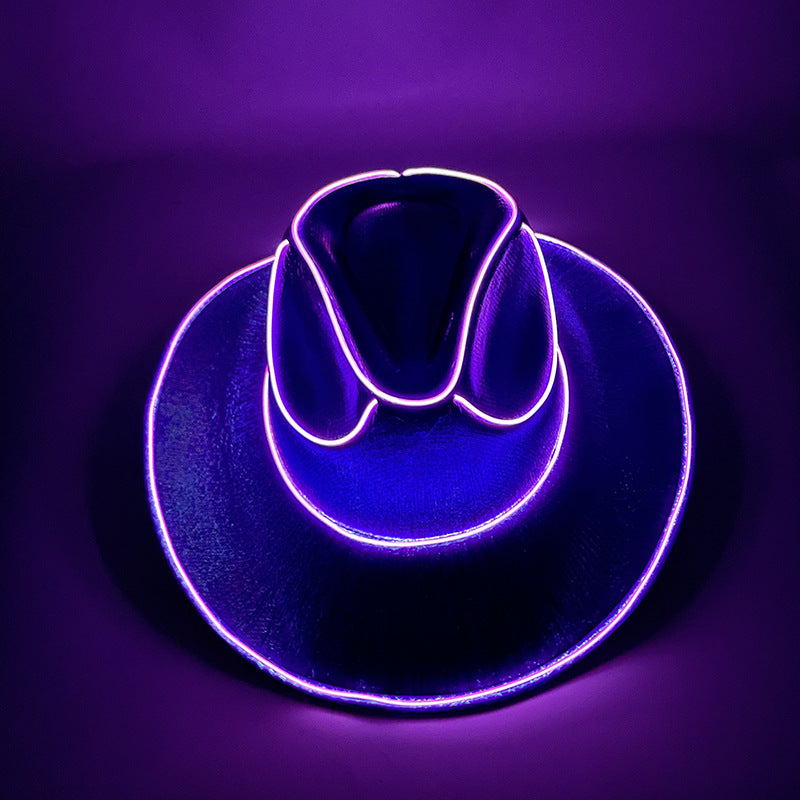 Halloween Carnival Party LED Wireless Fluorescent Colorful Cowboy Flashing Hat FLIPSTYLEZLLC