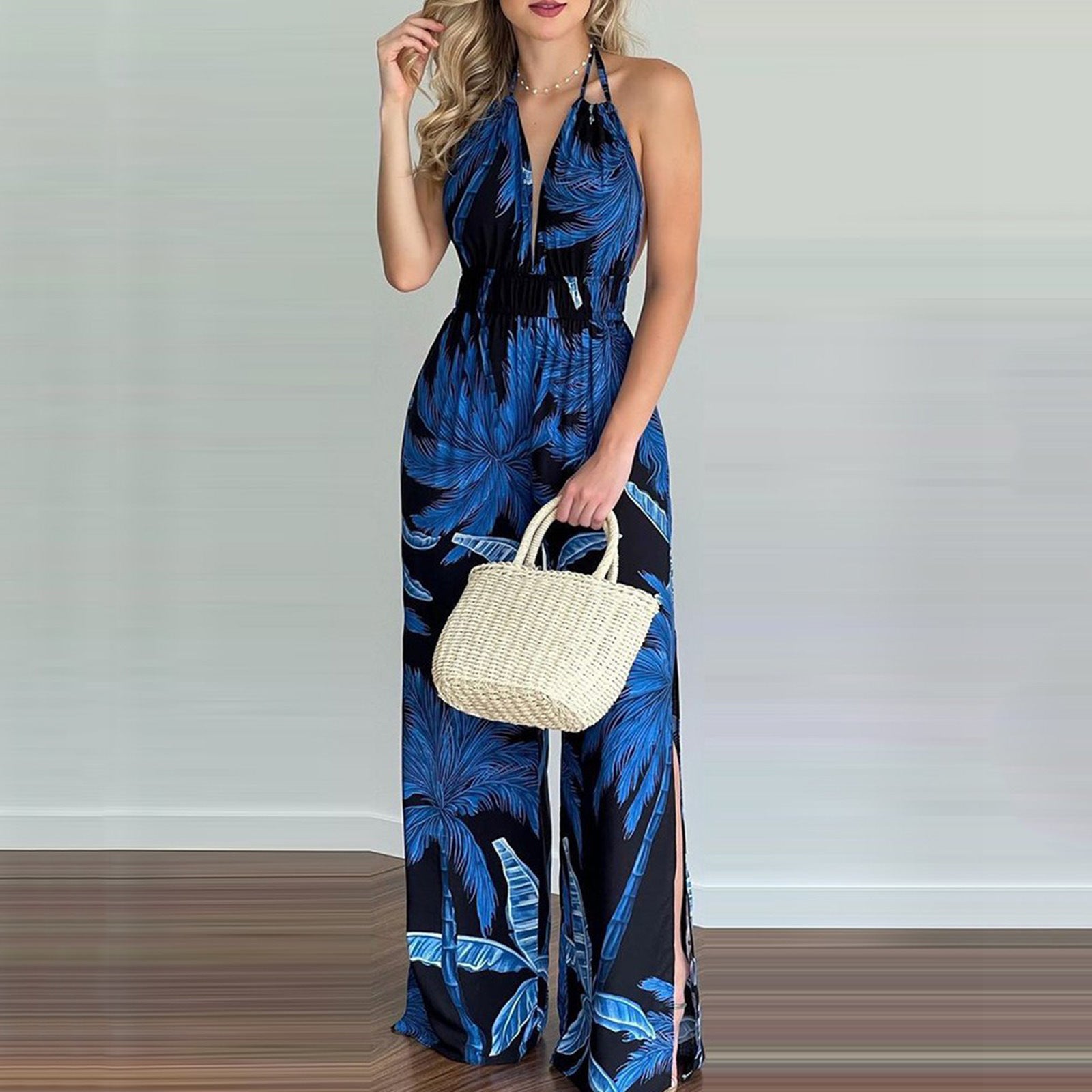 Women Clothing Digital Printing Colorful Jumpsuit Women