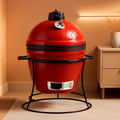 13.5-Inch Portable Ceramic Charcoal Grill With Stand
