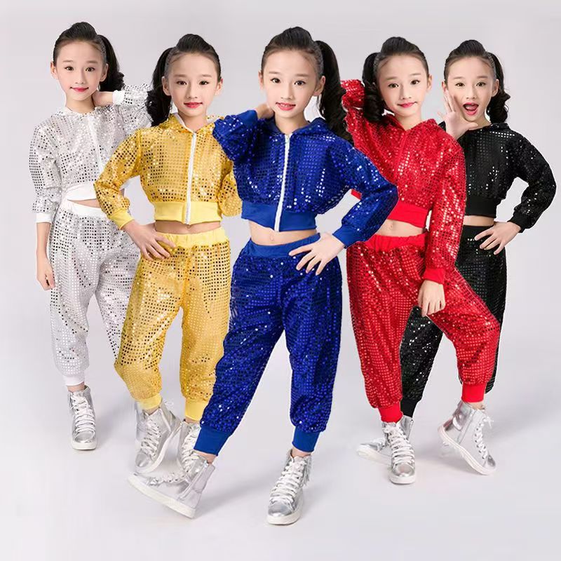 Childrens Sequined Hip-hop Street Dance Performance Cheerleading Team Sportswear Baby Joy
